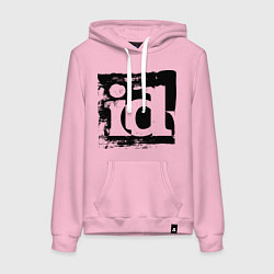 Толстовка-худи хлопковая женская ID software logo, цвет: светло-розовый