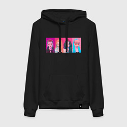 Женская толстовка-худи Портреты Black pink