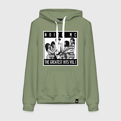 Толстовка-худи хлопковая женская Noize with girls, цвет: авокадо