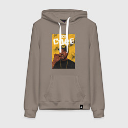 Толстовка-худи хлопковая женская Ice Сube, цвет: утренний латте