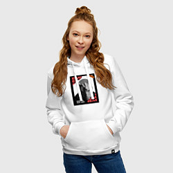 Толстовка-худи хлопковая женская Rap god, цвет: белый — фото 2