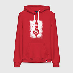 Толстовка-худи хлопковая женская Slipknot logo, цвет: красный