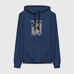 Толстовка-худи хлопковая женская Агент времени, цвет: тёмно-синий
