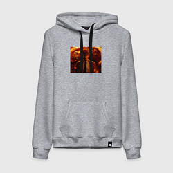 Толстовка-худи хлопковая женская Идущий Оппенгеймер, цвет: меланж