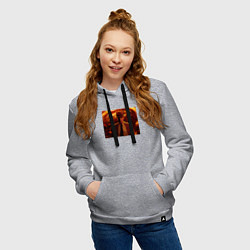 Толстовка-худи хлопковая женская Идущий Оппенгеймер, цвет: меланж — фото 2