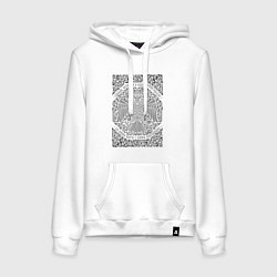 Толстовка-худи хлопковая женская Герб Российской империи, цвет: белый
