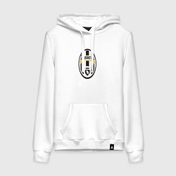 Толстовка-худи хлопковая женская Juventus sport fc, цвет: белый