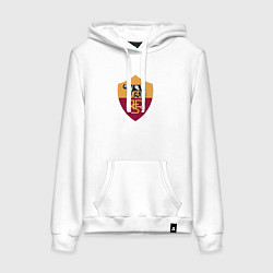 Толстовка-худи хлопковая женская Roma fc club, цвет: белый