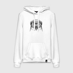 Толстовка-худи хлопковая женская Гордый медоед, цвет: белый