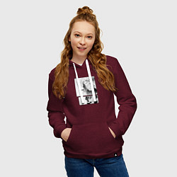 Толстовка-худи хлопковая женская Манга Хоримия, цвет: меланж-бордовый — фото 2