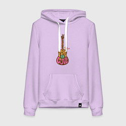 Толстовка-худи хлопковая женская Peace guitar, цвет: лаванда