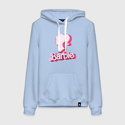 Толстовка-худи хлопковая женская Барби - объемная фигурка, цвет: мягкое небо