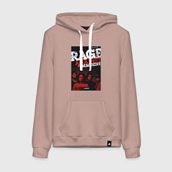 Толстовка-худи хлопковая женская RATM - all group, цвет: пыльно-розовый