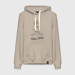 Толстовка-худи хлопковая женская Bart hellboy Lill Peep, цвет: миндальный