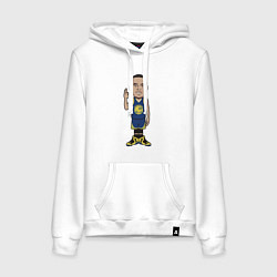 Толстовка-худи хлопковая женская Стефен Карри, цвет: белый