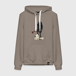 Толстовка-худи хлопковая женская Камерамен победил скибиди туалет, цвет: утренний латте