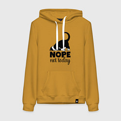 Толстовка-худи хлопковая женская Nope - not today, цвет: горчичный