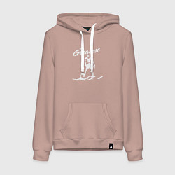 Толстовка-худи хлопковая женская Величайший Мухаммед Али, цвет: пыльно-розовый