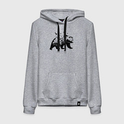 Женская толстовка-худи Силуэт тайги в медведе