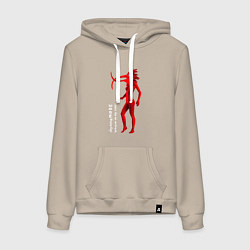 Толстовка-худи хлопковая женская Depeche Mode - WIMS птица, цвет: миндальный