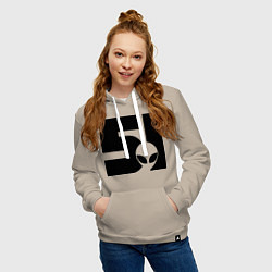 Толстовка-худи хлопковая женская Area 51, цвет: миндальный — фото 2