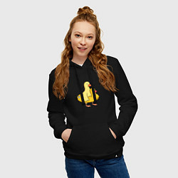 Толстовка-худи хлопковая женская Две утки, цвет: черный — фото 2