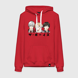 Толстовка-худи хлопковая женская Персонажи - Любовь с кончиков пальцев, цвет: красный