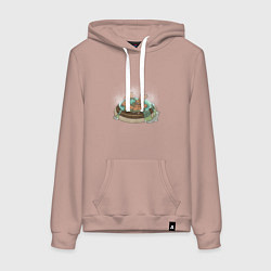 Толстовка-худи хлопковая женская Капибары капипарятся, цвет: пыльно-розовый