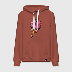 Женская толстовка-худи Brain ice cream