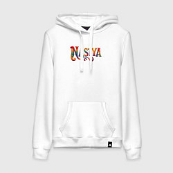 Толстовка-худи хлопковая женская Nastya yarn art, цвет: белый