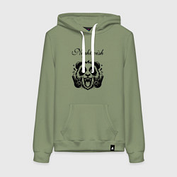 Толстовка-худи хлопковая женская Nightwish - rock panda, цвет: авокадо