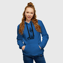 Толстовка-худи хлопковая женская Лисичка на стиле, цвет: синий — фото 2