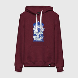 Толстовка-худи хлопковая женская Tardis box, цвет: меланж-бордовый