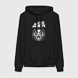 Толстовка-худи хлопковая женская Arctic Monkeys rock panda, цвет: черный