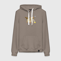 Толстовка-худи хлопковая женская Нин Гуан Геншин Импакт, цвет: утренний латте