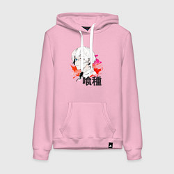 Толстовка-худи хлопковая женская Аниме персонаж парень, цвет: светло-розовый