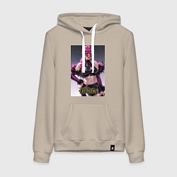 Толстовка-худи хлопковая женская Akali Kda League Of Legends, цвет: миндальный