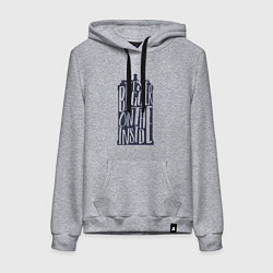 Толстовка-худи хлопковая женская Большее внутри, цвет: меланж