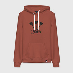 Толстовка-худи хлопковая женская Дротики дартс, цвет: кирпичный