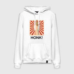 Толстовка-худи хлопковая женская Гусь honk, цвет: белый