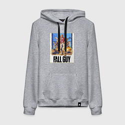 Толстовка-худи хлопковая женская Каскадеры Эмили Блант и Райан Гослинг, цвет: меланж