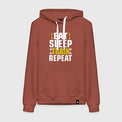 Женская толстовка-худи Eat sleep train
