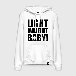 Толстовка-худи хлопковая женская Light weight baby, цвет: белый