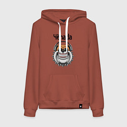 Толстовка-худи хлопковая женская Чёnada, цвет: кирпичный