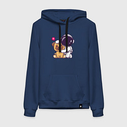 Женская толстовка-худи Космонавт и пёсик