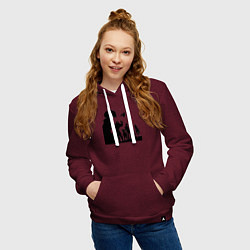 Толстовка-худи хлопковая женская Команда Семь смертных грехов, цвет: меланж-бордовый — фото 2