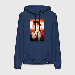 Толстовка-худи хлопковая женская Киётака Аянокоджи, цвет: тёмно-синий