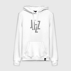 Толстовка-худи хлопковая женская Просто джаз типографика, цвет: белый