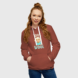 Толстовка-худи хлопковая женская Стопроцентная шерсть, цвет: кирпичный — фото 2