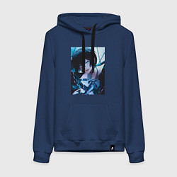 Толстовка-худи хлопковая женская Ванитас мемуар, цвет: тёмно-синий